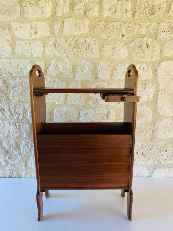 Image 1 of Vintage Side Table With Magazine Rack, 1960’s