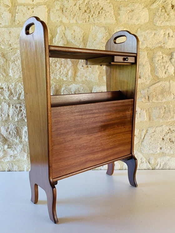 Image 1 of Vintage Side Table With Magazine Rack, 1960’s