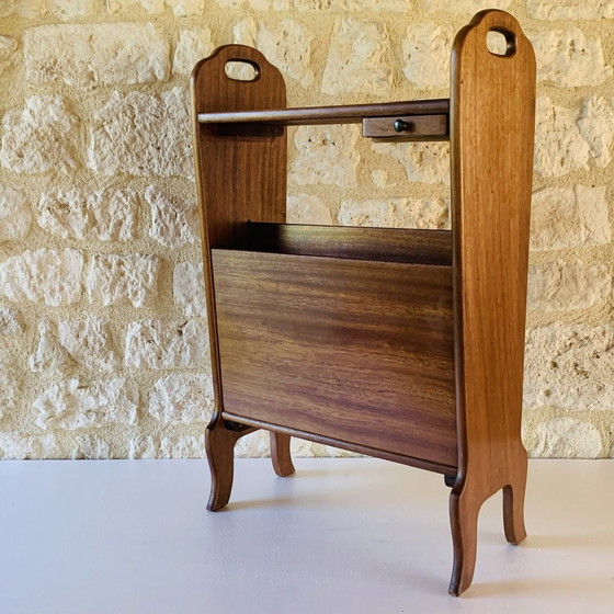 Image 1 of Vintage Side Table With Magazine Rack, 1960’s