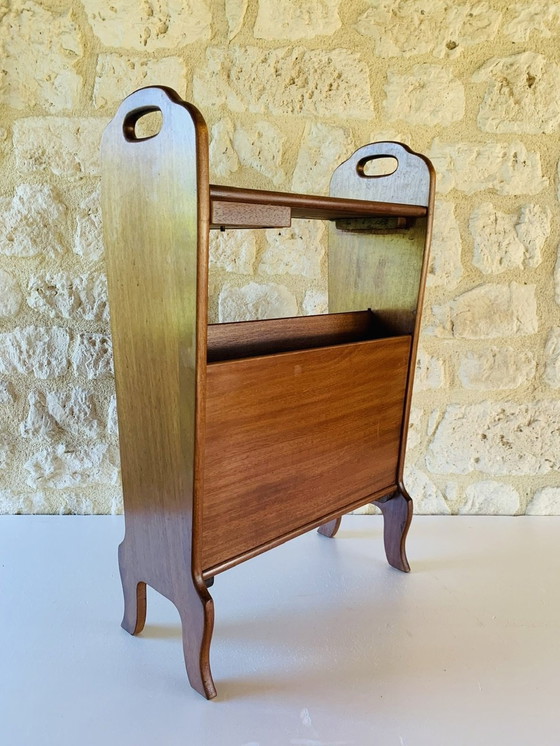 Image 1 of Vintage Side Table With Magazine Rack, 1960’s