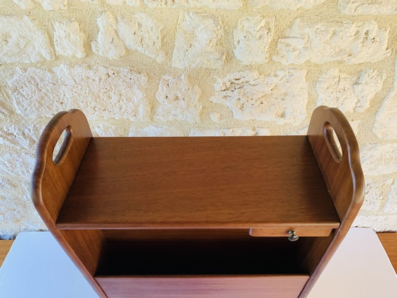 Image 1 of Vintage Side Table With Magazine Rack, 1960’s