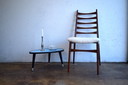 Tavolino da caffè vintage, tavolino laterale, sgabello portafiori, 1950