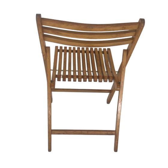 Image 1 of Chaise pliante vintage avec assise incurvée