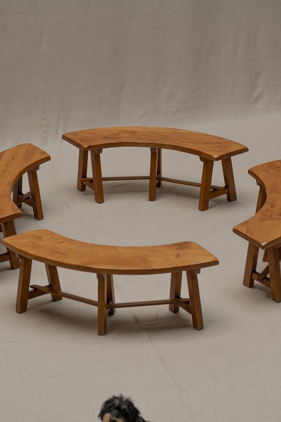 Image 1 of Set Of Vintage Benches In Elmwood 1960S
