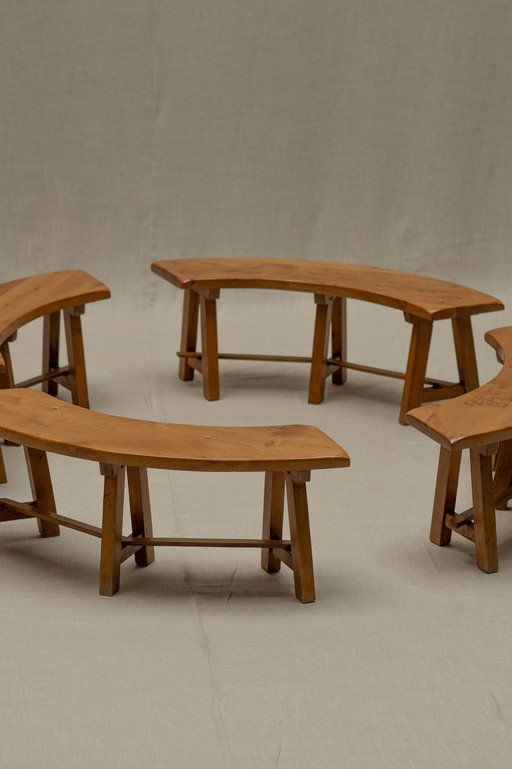 Set Of Vintage Benches In Elmwood 1960S