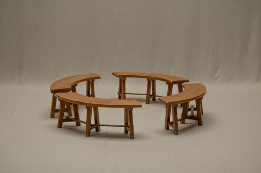 Set Of Vintage Benches In Elmwood 1960S