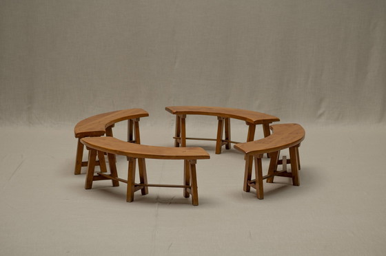 Image 1 of Set Of Vintage Benches In Elmwood 1960S