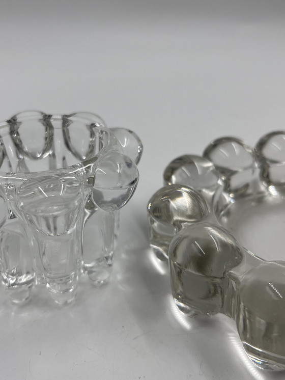 Image 1 of Duo Of Glass Candleholders