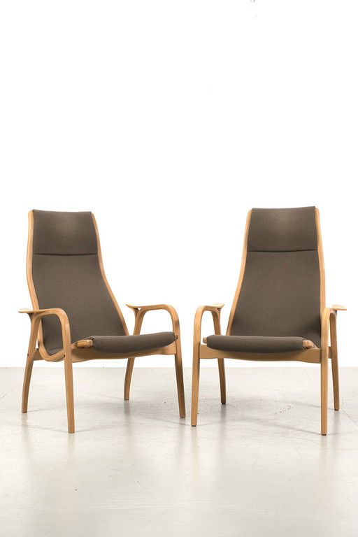 Pair of Yngve Ekström Lamino armchairs