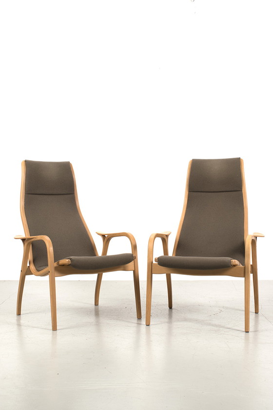 Image 1 of Pair of Yngve Ekström Lamino armchairs