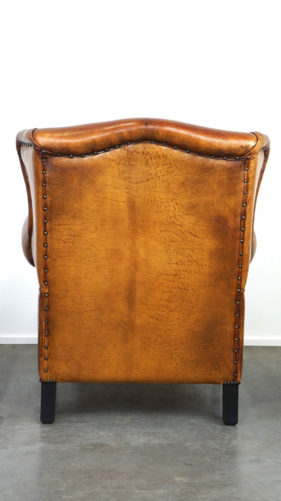 Image 1 of Fauteuil à oreilles en cuir de mouton