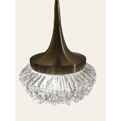 Vintage brass pendant lamp by Maison Arlus, 1950