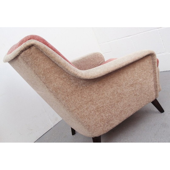 Image 1 of Poltrona bicolore in velluto beige e rosa chiaro - anni '50