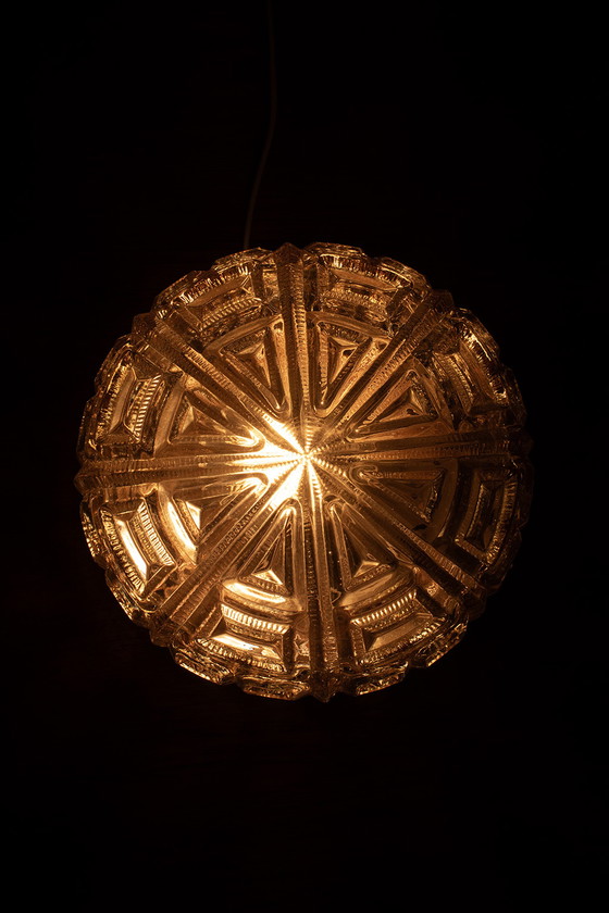 Image 1 of Model 4 New Old Stock ceiling light Amber, small, round