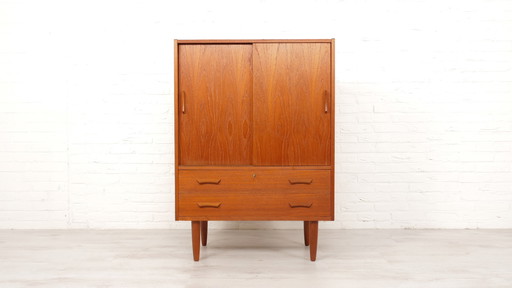 Mobiletto vintage | mobiletto da parete | danese | teak | ante scorrevoli