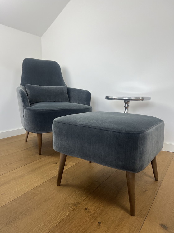 Image 1 of Ditre Italia armchair + Ray footstool + Casa Padrino side table