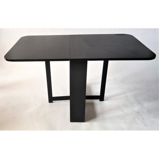 Vintage black folding table by Hikor Písek, Czechoslovakia 1980s