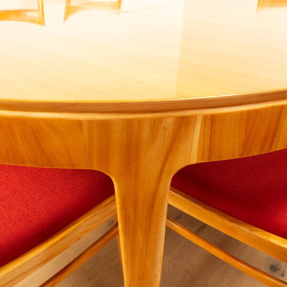 Image 1 of 1960s dining table with 6 cherry chairs