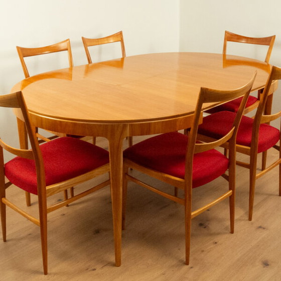 Image 1 of 1960s dining table with 6 cherry chairs