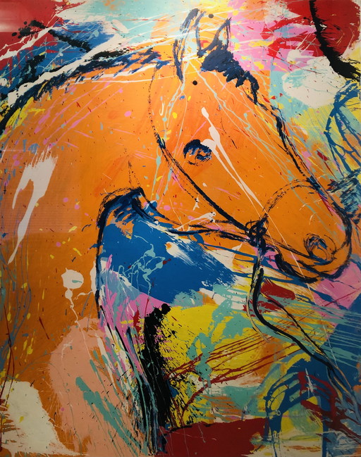 Nic Jonk - Silkscreen Orange Horse