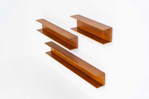 Set Of 3 Huge Wall Shelves By Walter Wirz For  Wilhelm Renz (Germany, 1965).