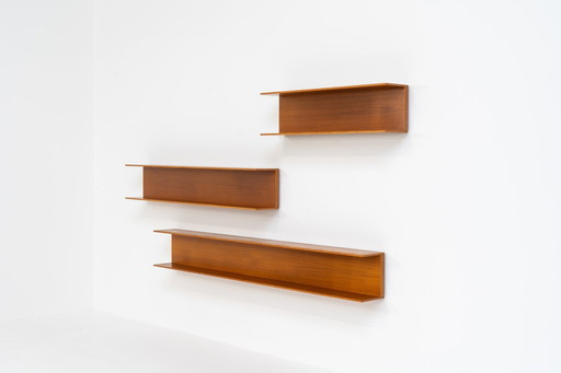 Set Of 3 Huge Wall Shelves By Walter Wirz For  Wilhelm Renz (Germany, 1965).