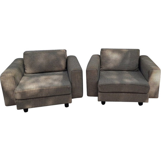 Image 1 of Pair of vintage Arflex poltronas in fabric by Marco Zanuso for Mcm, 1950-1960s