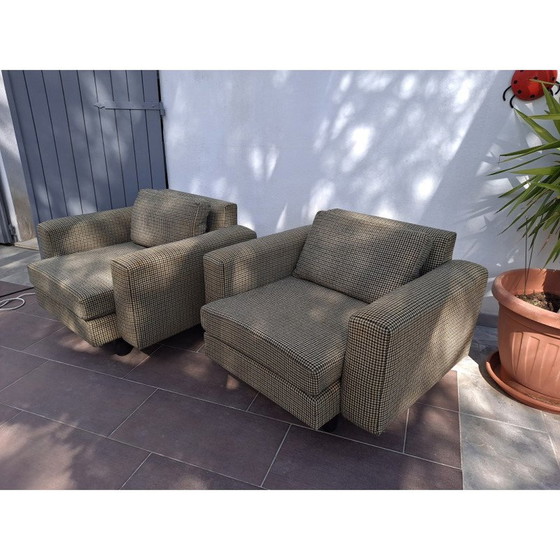 Image 1 of Pair of vintage Arflex poltronas in fabric by Marco Zanuso for Mcm, 1950-1960s