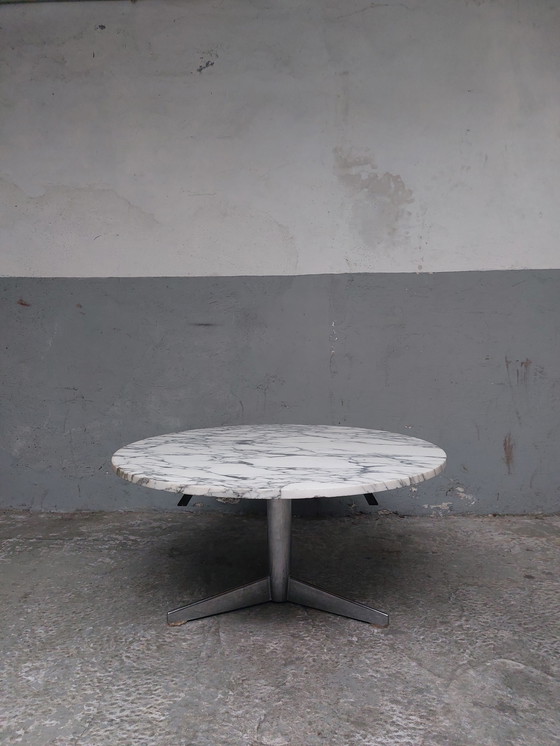 Image 1 of Round carrera marble coffee table