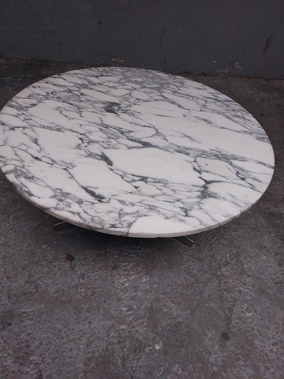 Image 1 of Round carrera marble coffee table