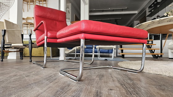 Image 1 of GEORGE LOUNGE EOOS WALTER KNOLL STUDIO OFFICE TUBULAR STEEL ARMCHAIR CANTILEVER CHAIR