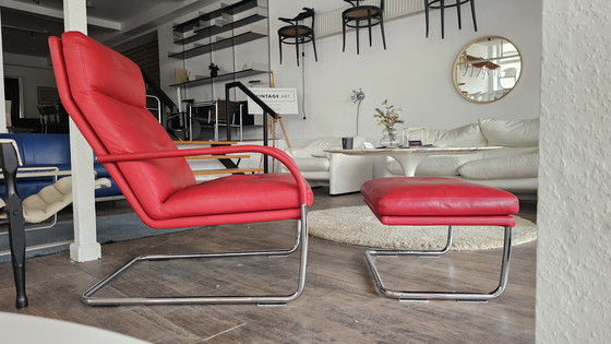 Image 1 of GEORGE LOUNGE EOOS WALTER KNOLL STUDIO OFFICE TUBULAR STEEL ARMCHAIR CANTILEVER CHAIR