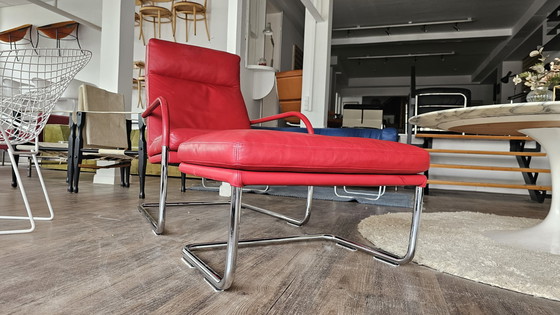 Image 1 of GEORGE LOUNGE EOOS WALTER KNOLL STUDIO OFFICE TUBULAR STEEL ARMCHAIR CANTILEVER CHAIR