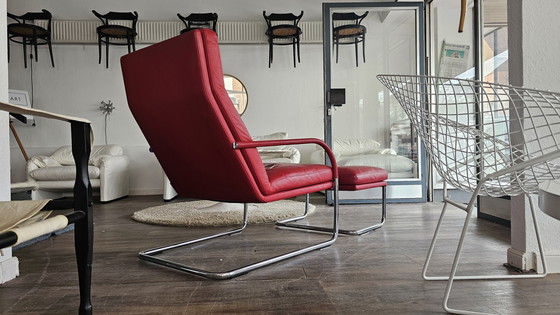 Image 1 of GEORGE LOUNGE EOOS WALTER KNOLL STUDIO OFFICE TUBULAR STEEL ARMCHAIR CANTILEVER CHAIR