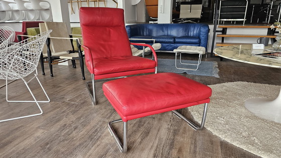 Image 1 of GEORGE LOUNGE EOOS WALTER KNOLL STUDIO OFFICE TUBULAR STEEL ARMCHAIR CANTILEVER CHAIR