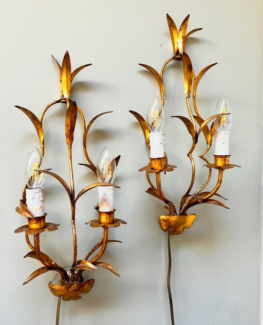 Set Wall Lights Hans Kögl with gold leaf gilding