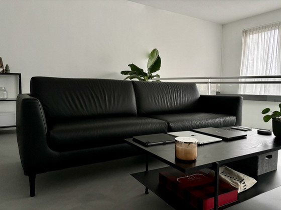 Image 1 of Evidence Brisa Sofa 3-Seater Leather Black