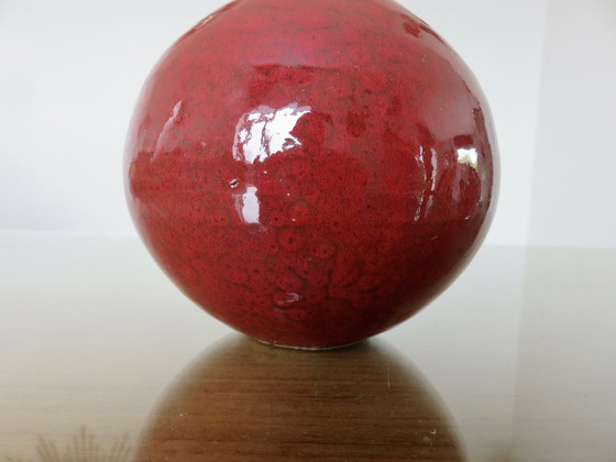 Image 1 of Red Ceramic "Fig" Vase 60s