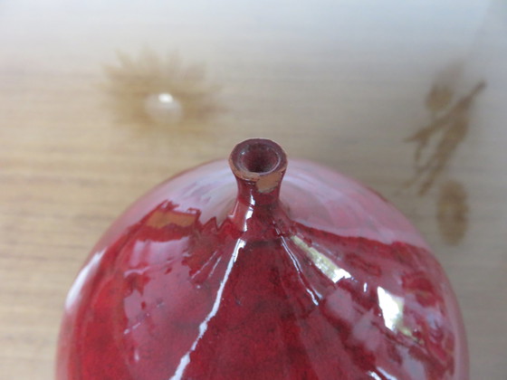 Image 1 of Red Ceramic "Fig" Vase 60s