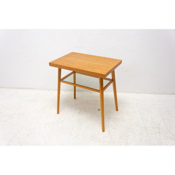 Image 1 of Tavolino vintage in legno di quercia per Dřevopodnik Holešov, Cecoslovacchia anni '60