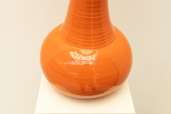 Image 1 of Orange Ceramic Table Lamp, France 1970s