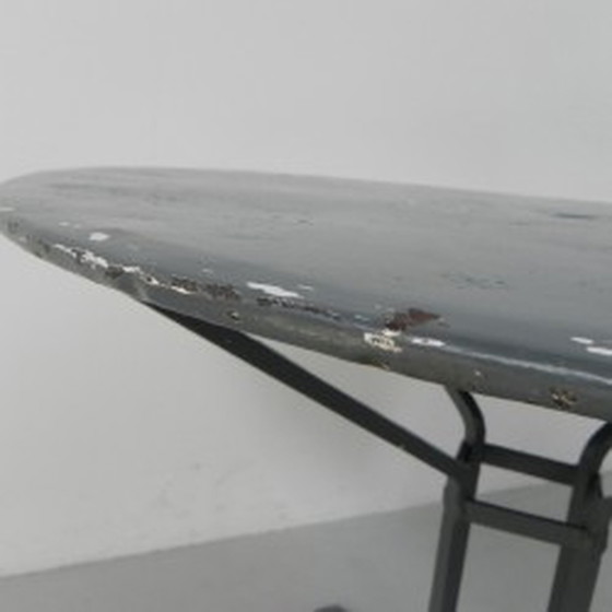 Image 1 of Steel garden table cast iron base - 1950s