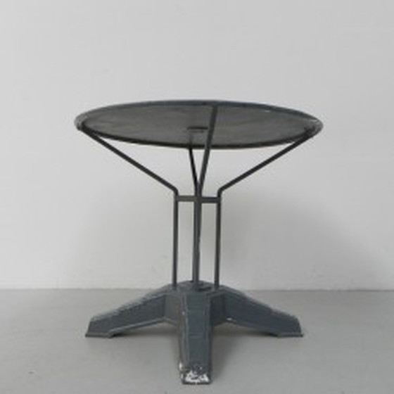 Image 1 of Steel garden table cast iron base - 1950s