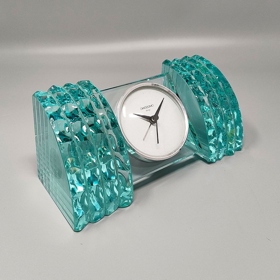 Image 1 of 1970S Astonishing Table Clock By Omodomo In Crystal. Made In Italy