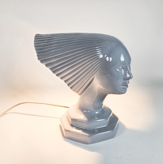 Image 1 of Vintage - Rene Lalique style - design Hubert Olivier - table lamp - ceramic - France - 1960's