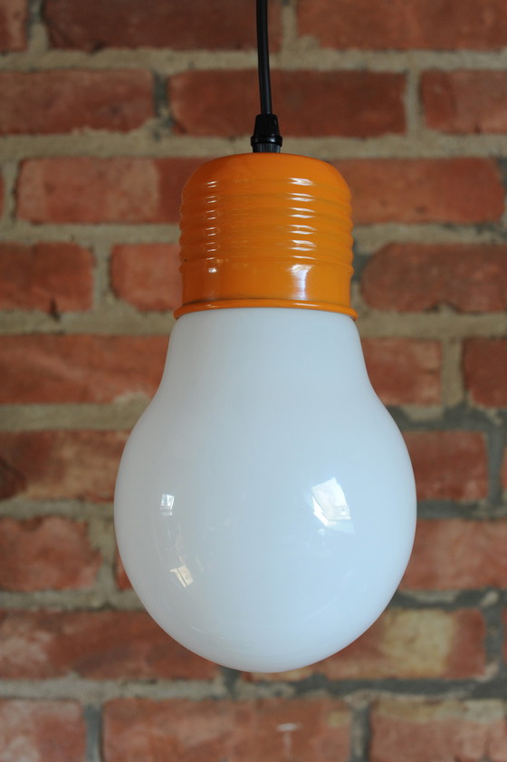 Image 1 of Space age hanging lamp in the shape of a light bulb