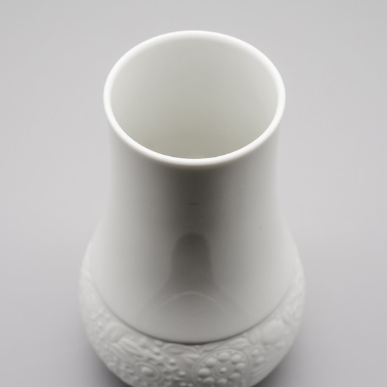 Image 1 of Rosenthal Vase Duo Björn Wiinblad Porcelaine Bisque Matte & Glossy Relief MCM WGP