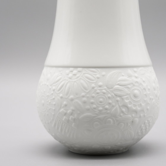 Image 1 of Rosenthal Vase Duo Björn Wiinblad Bisque Porcelain Matte & Glossy Relief MCM WGP