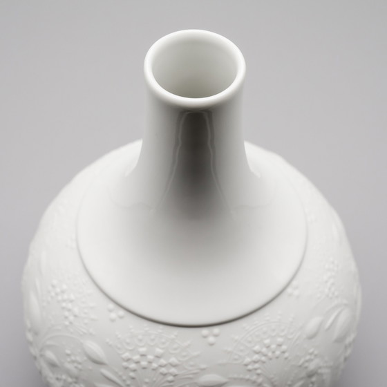 Image 1 of Rosenthal Vase Duo Björn Wiinblad Bisque Porcelain Matte & Glossy Relief MCM WGP