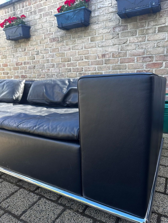 Image 1 of De Sede Ds7 Black Leather Corner Sofa